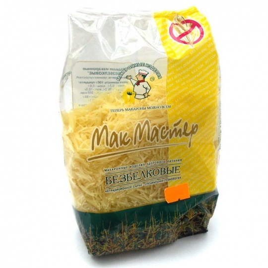 Макароны безбелковые вермишель "Мак Мастер", 350 г