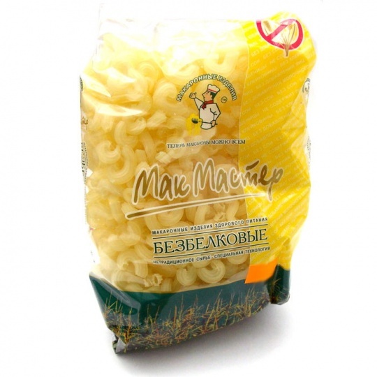 Макароны безбелковые рифлёная трубочка "Мак Мастер", 300 г