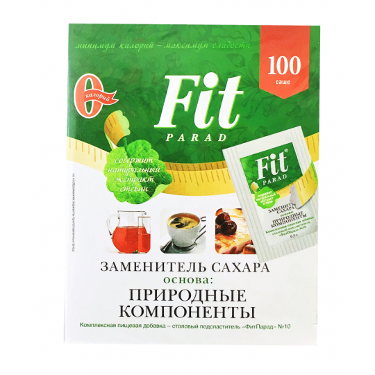 Заменитель сахара ФитПарад (FIT PARAD) №10, 100 стики  по 0,5 г