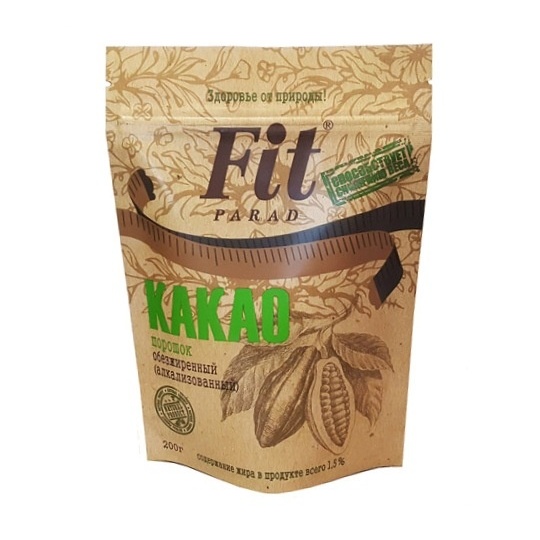 Какао алкализованный обезжиренный "ФитПарад", 150г.