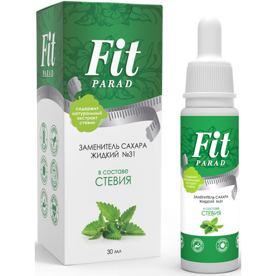Стевия жидкий сахарозаменитель  №31, ФитПарад, 30 мл