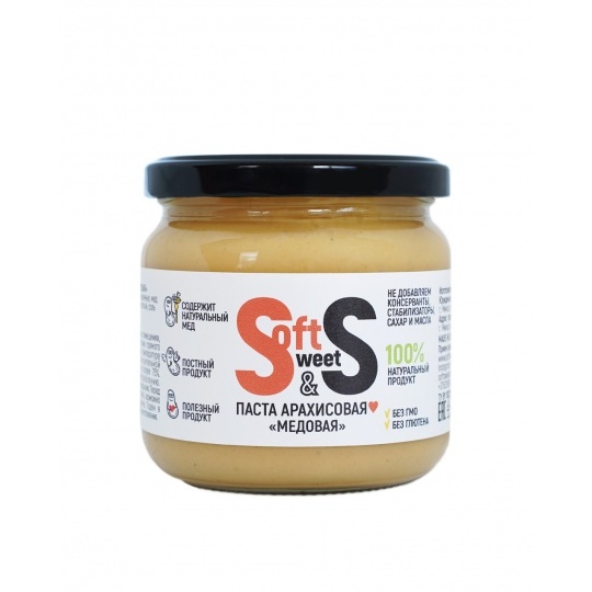 Паста арахисовая Soft&Sweet "Медовая" 350г
