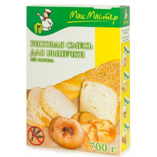 СМЕСЬ ДЛЯ ВЫПЕЧКИ РИСОВАЯ "МАК МАСТЕР" 700 ГР.