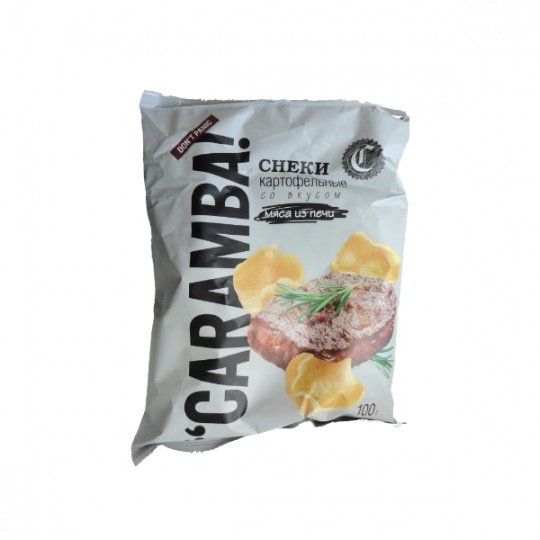 Снеки картофельные Caramba 100г со вкусом мяса из печи
