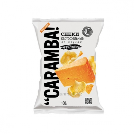 Снеки картофельные со вкусом сыра чеддер низкобелковые CARAMBA, 75г