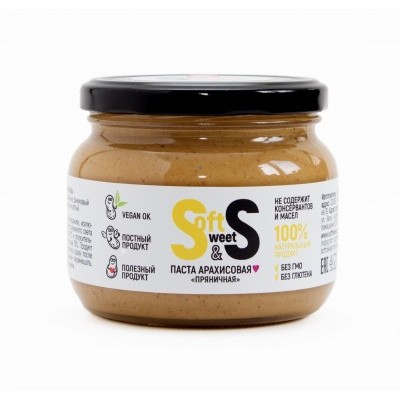 Паста "Пряничная" арахисовая Soft&Sweet  350г