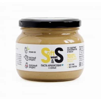 Паста арахисовая Soft&Sweet "С солью" 350 г.
