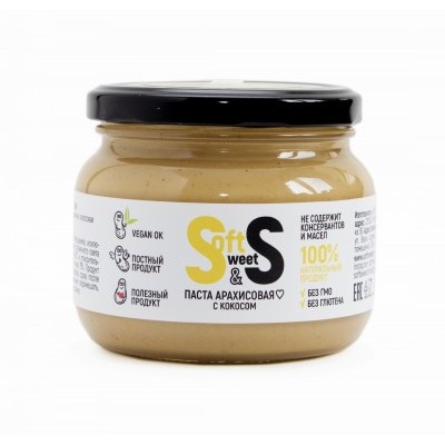Паста арахисовая Soft&Sweet с кокосом 350г